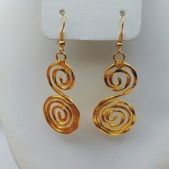 HP NWT Nikolis Creation Hand Made Greece Gold Plated Scroll Necklace & Earrings - Picture 7 of 7